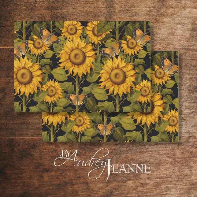 Fall Sunflower Flower Fields Butterfly Decoupage Tissue Paper (Creator Uploaded)