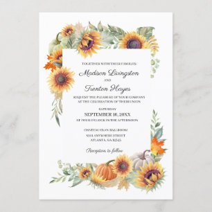 Fall Sunflower Wedding Invitation