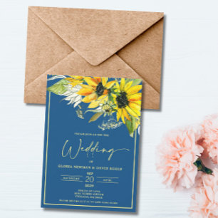 Fall Sunflower Wedding Invitation