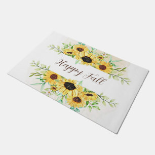 Fall Sunflowers frame with customisable text Doormat