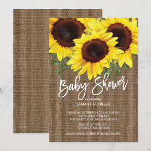 Fall Sunflowers Neutral Baby Shower Invitation