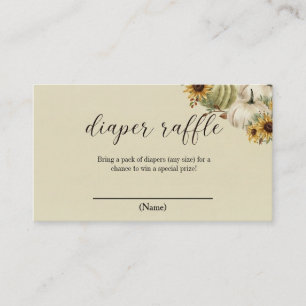 Fall Sunflowers Pumpkins Autumn Diaper raffle  Enclosure Card