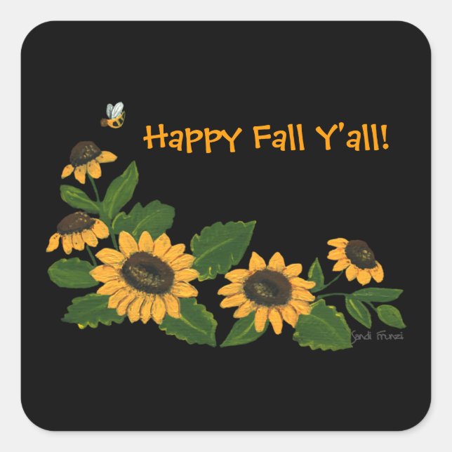 Fall Sunflowers Sticker (Front)