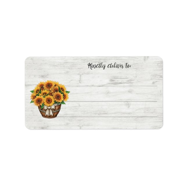 Fall Sunflowers Thanksgiving Large Write-On Label (Front)