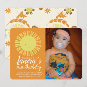 Fall Sunshine Autumn Birthday Party Invitation