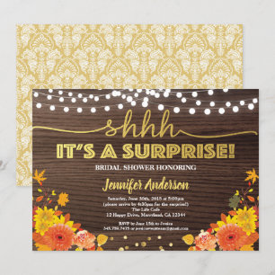 Fall surprise bridal shower thanksgiving party invitation