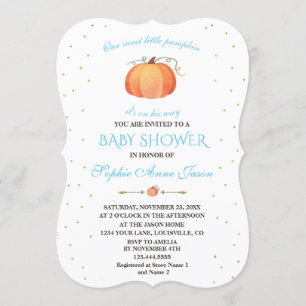 Fall Sweet Baby Little Pumpkin Baby Shower Invitation