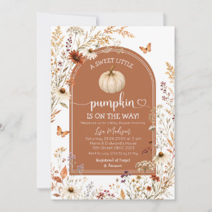 Fall Sweet Little Pumpkin Baby Shower Invitation