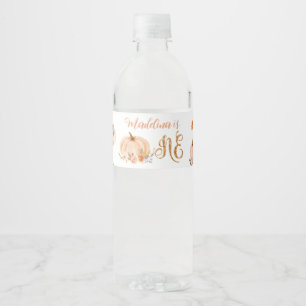 Fall sweet little pumpkin first birthday water bottle label