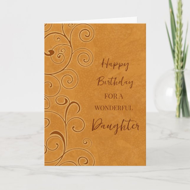 Fall Swirls Daughter Birthday Card (Front)