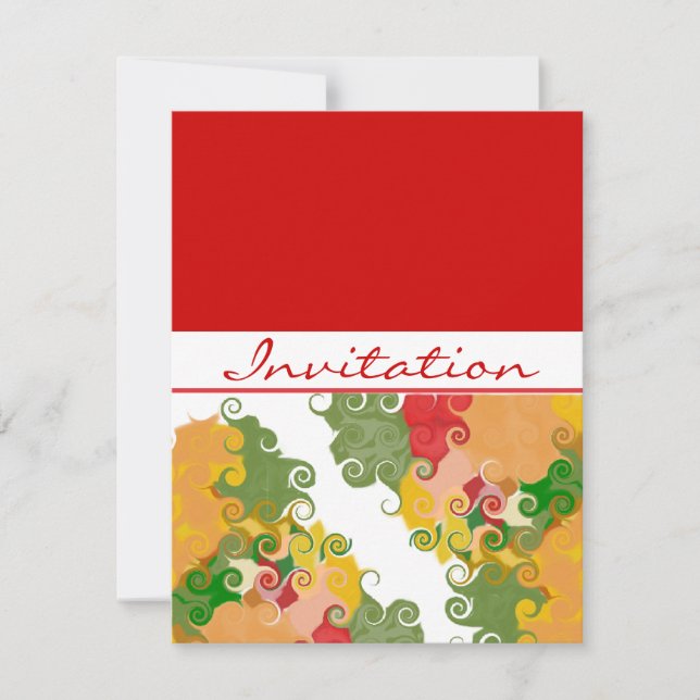 Fall Swirls In Invitation (Front)