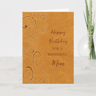 Fall Swirls Mum Birthday Card