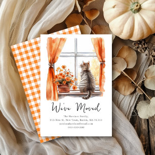 Fall Tabby Cat   We've Moved New Address  Announcement