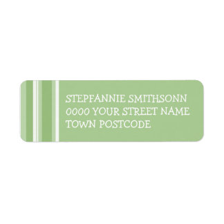 Fall Tango Stripes green Return Address Label