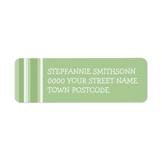 Fall Tango Stripes green Return Address Label (Front)