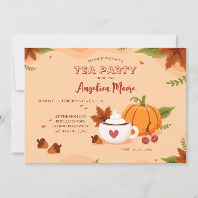 Fall Tea Party Invitations (Front)