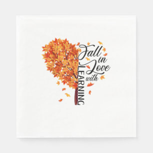 Fall Teacher Fall In Love With Learning Thanksgivi Napkin