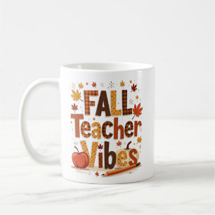 Fall Teacher Vibes Retro Cute Autumn Coffee Mug