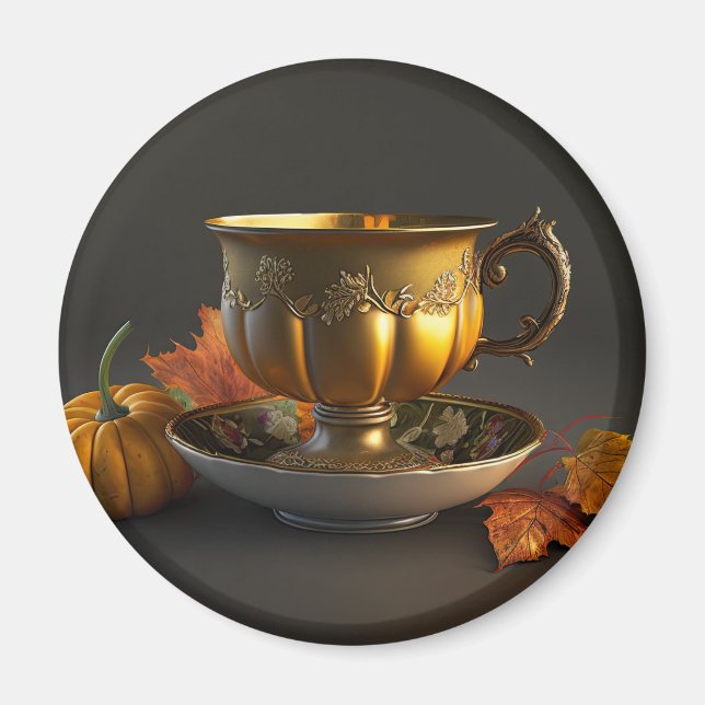 Fall Teacup Magnet (Front)