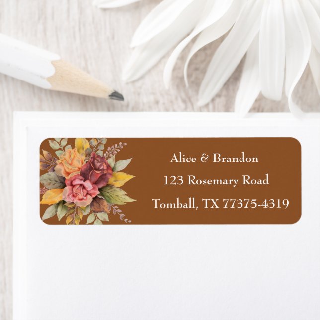 Fall Terracotta Autumn Rustic Boho Wedding Label (Insitu)