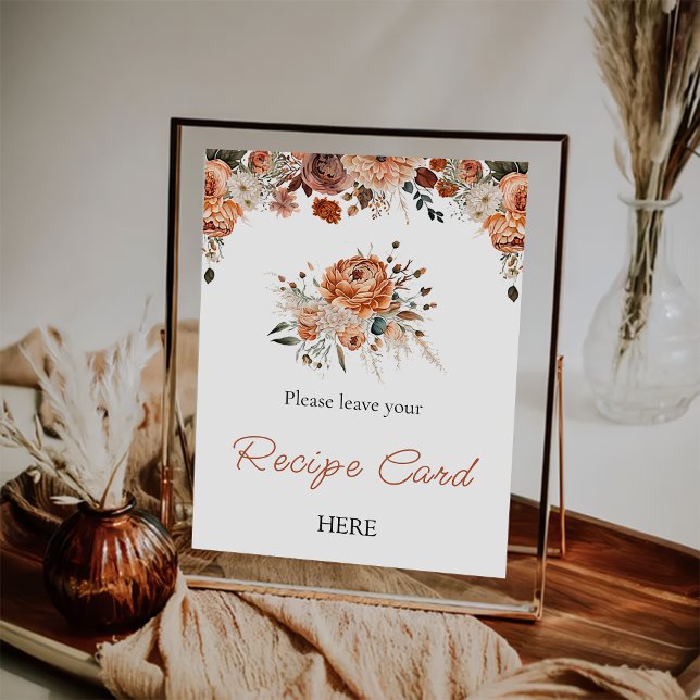 Fall Terracotta Bridal Shower Recipe Card Poster (Creator Uploaded)