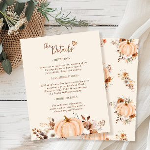 Fall Terracotta Floral Wedding Details Enclosure Card