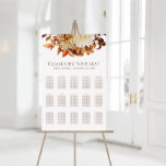 Fall Terracotta Floral Wedding Seating Chart<br><div class="desc">This elegant wedding seating chart features hand-painted watercolor burnt orange and terracotta leaves,  cream and beige dahlias,  and beautiful rust-coloured roses perfect for a fall or autumn wedding! This seating chart includes 15 tables with 10 people at each and easily customise for your wedding.</div>