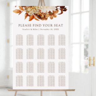 Fall Terracotta Floral Wedding Seating Chart