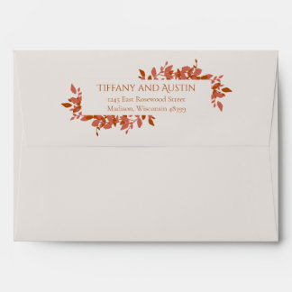 Fall Terracotta Modern Wedding Envelope