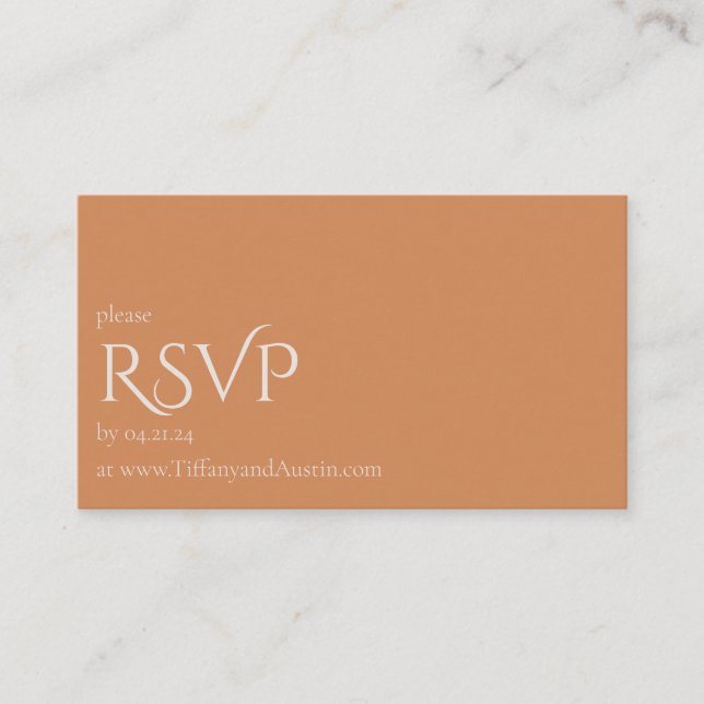 Fall Terracotta Modern Wedding RSVP Card (Front)