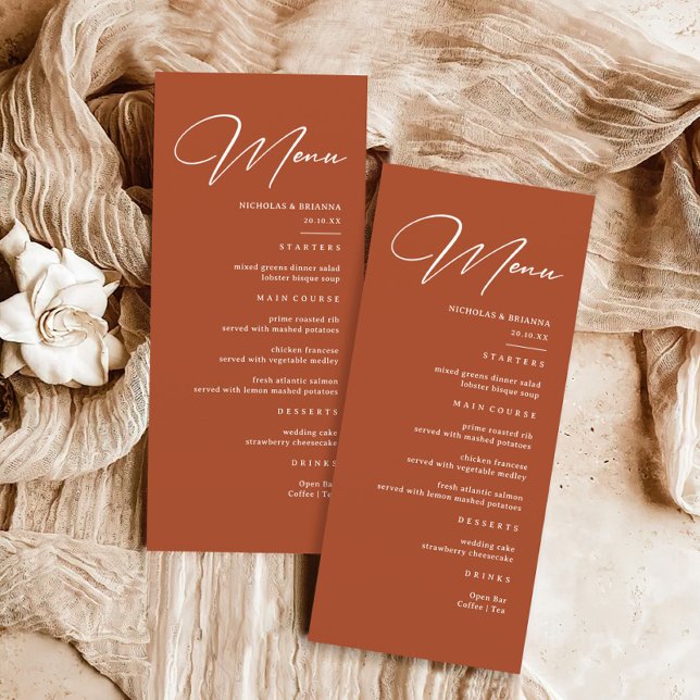 Fall Terracotta Wedding Menu (Creator Uploaded)
