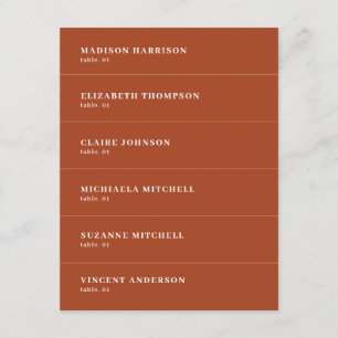 Fall Terracotta Wedding Place Name Card DIY