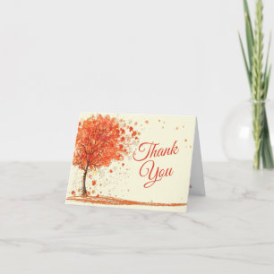 Fall Thank You Card, Fall Tree Bridal Shower