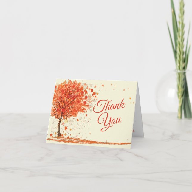 Fall Thank You Card, Fall Tree Bridal Shower (Front)