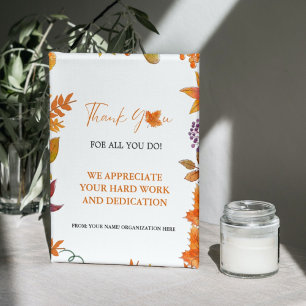 Fall Thank you Thanksgiving Appreciation party Sig Pedestal Sign