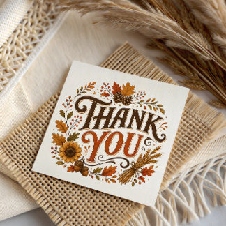 Fall Thank You Thanksgiving Greeting Card