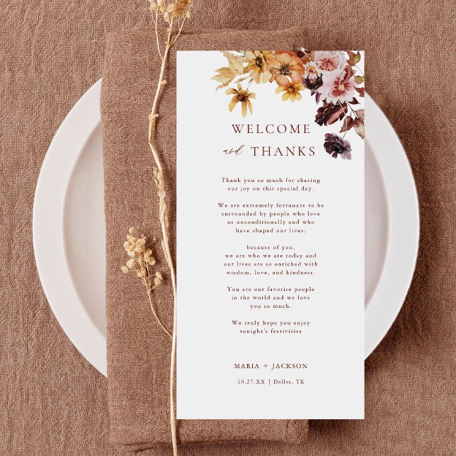 Fall Thank You Welcome and Thanks Place Cards (Creator Uploaded)