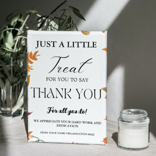 Fall Thankgiving Treat Thank you Appreciation Sign