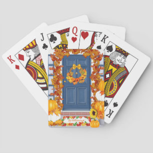 Fall Thanksgiving Autumn Harvest Spiral Notebook Playing Cards