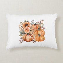 Fall Thanksgiving Boho watercolor Pumpkin Florals 