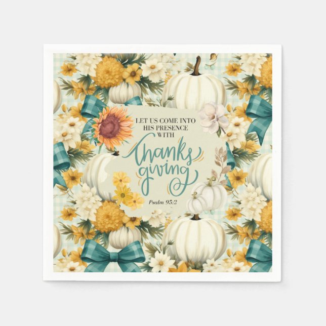 Fall Thanksgiving Christian Inspirational Napkin (Front)