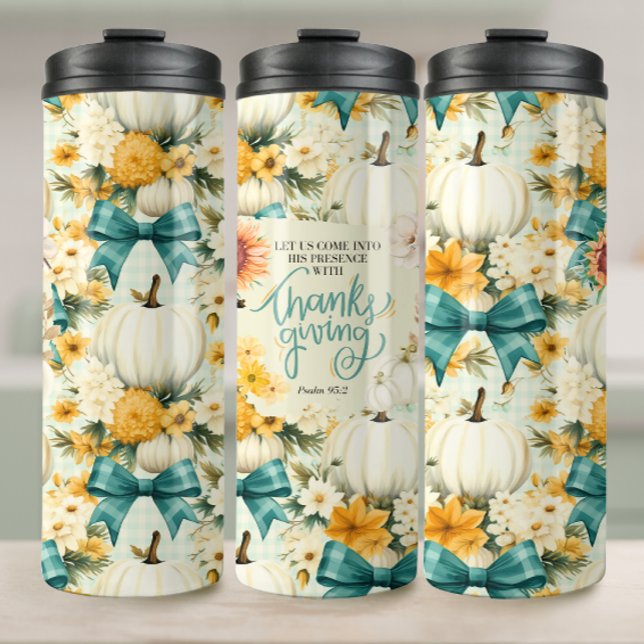 Fall Thanksgiving Christian Themed Tumbler (Front, Left & Right)
