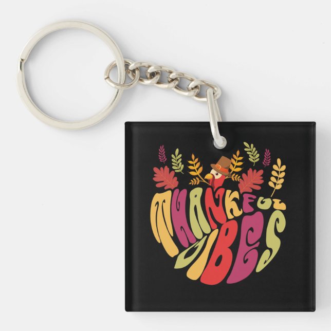fall thanksgiving day specia key ring (Front)
