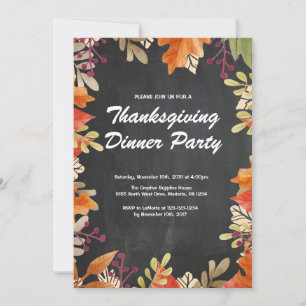 Fall Thanksgiving Dinner Party Invitation
