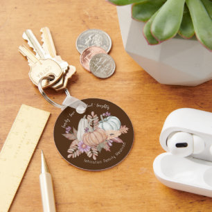 Fall Thanksgiving Family Reunion Favours Key Ring