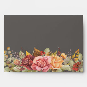 Fall/Thanksgiving Floral Border Return Address Envelope