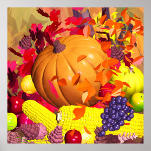 Fall Thanksgiving Harvest Poster