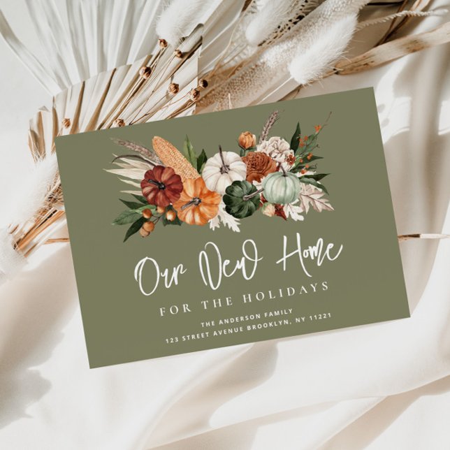 fall thanksgiving holiday moving announcement postcard (Creator Uploaded)