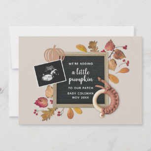 Fall Thanksgiving Pumpkin Baby Pregnancy Birth Announcement