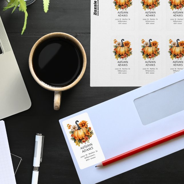 FALL THEME AUTUMN COLORS ORANGE PUMPKIN LABEL (Creator Uploaded)